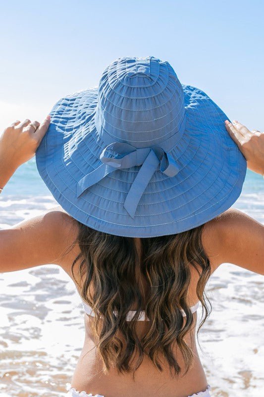 Classic Bow Accent Sunhat Extra Wide Brim - Chaelisa's New Jammies
