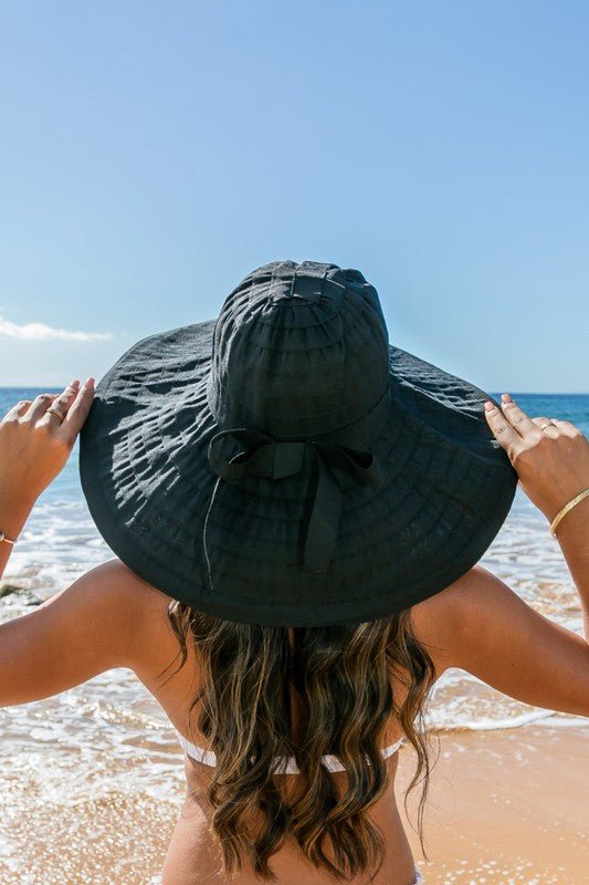Classic Bow Accent Sunhat Extra Wide Brim - Chaelisa's New Jammies