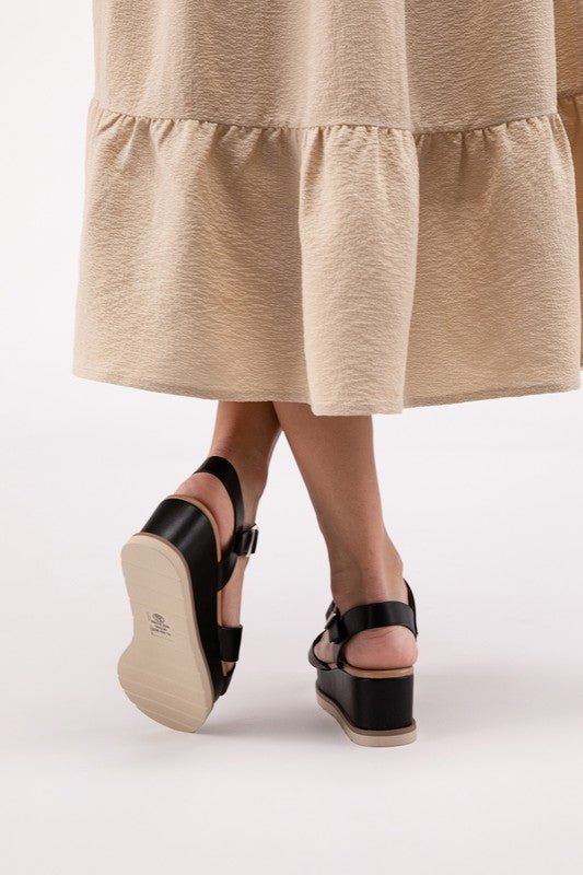 Clever - S Cross Strap Wedge Sandals - Chaelisa's New Jammies