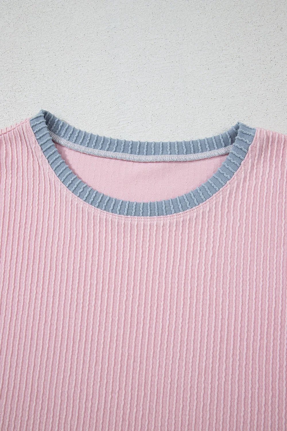 Contrast Round Neck Top and Pants Set - Chaelisa's New Jammies