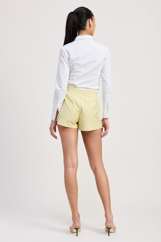 CONTRASTED WAIST BAND PLEATED SKORT - Chaelisa's New Jammies