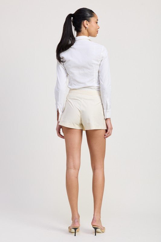 CONTRASTED WAIST BAND PLEATED SKORT - Chaelisa's New Jammies