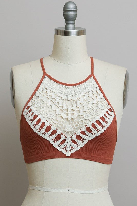 Crochet Lace High Neck Bralette - Chaelisa's New Jammies