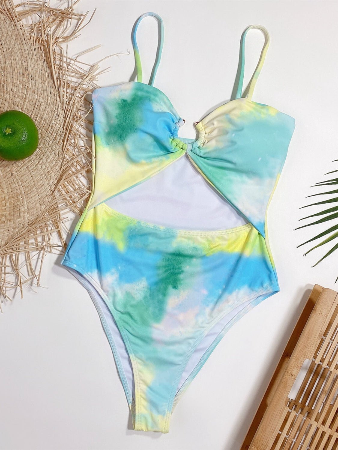 Cutout Tie - Dye Spaghetti Strap One - Piece Swimwear - Chaelisa's New Jammies