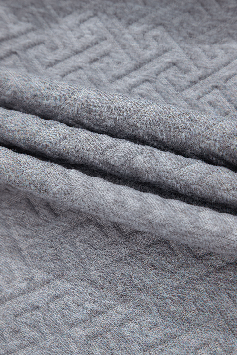 Gray Solid Textured Half Zipper Collared Sweatshirt-Chaelisa's New Jammies