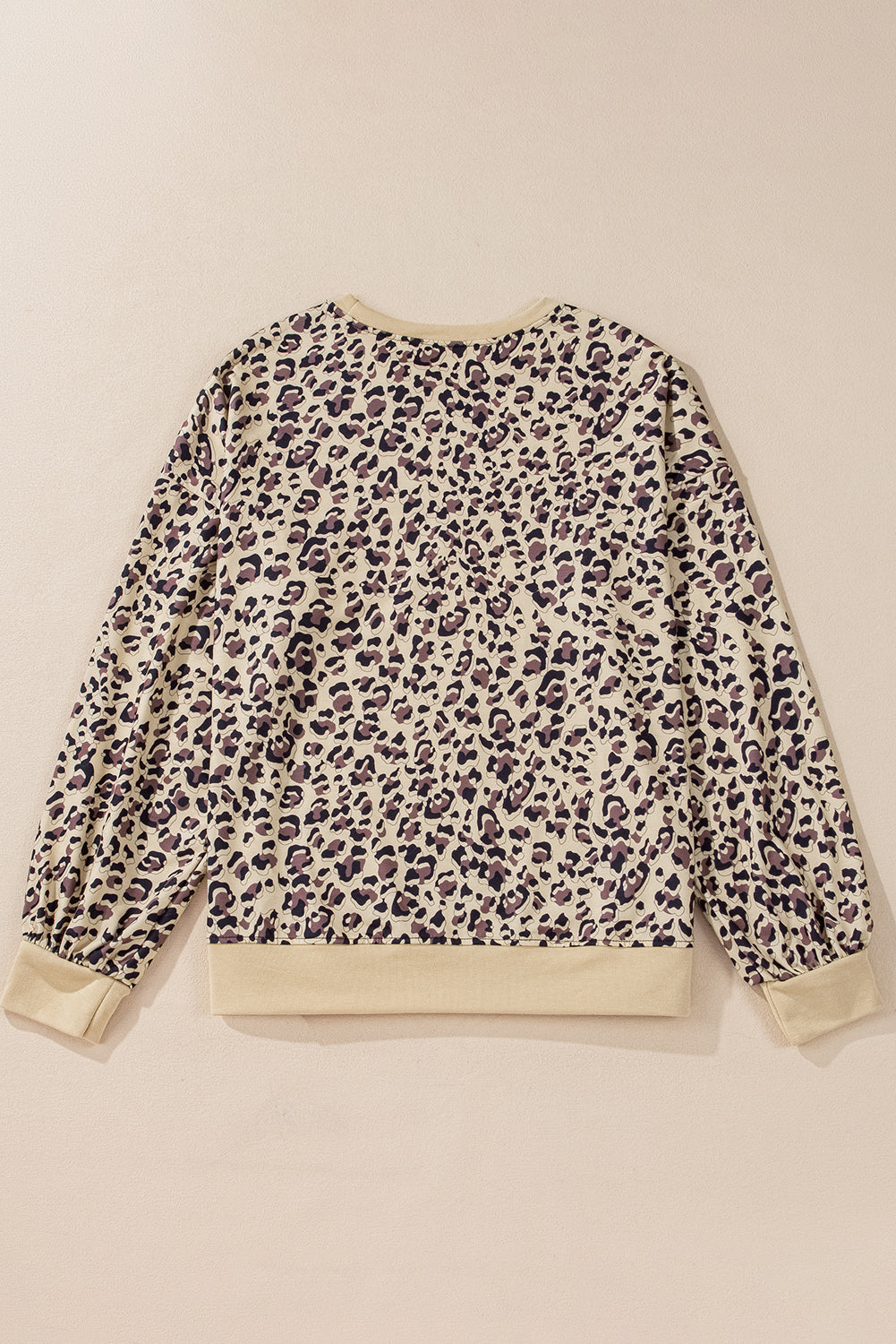 Parchment Leopard Print Crew Neck Sweatshirt-Chaelisa's New Jammies