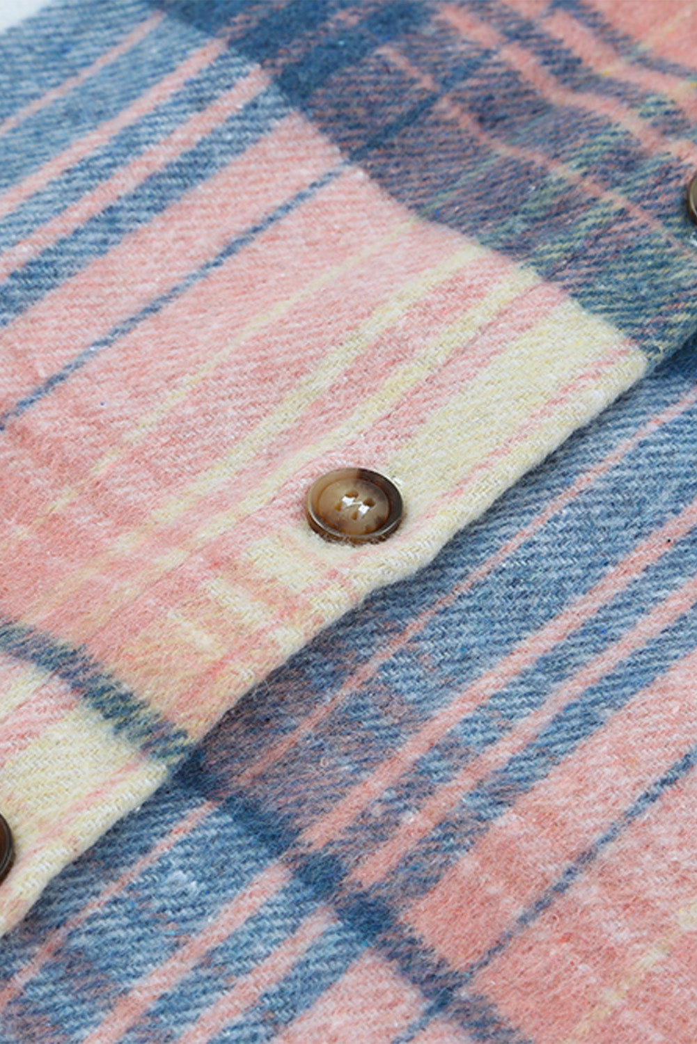 Pink & Grey Plaid Button Up Collared Flannel Shacket-Chaelisa's New Jammies