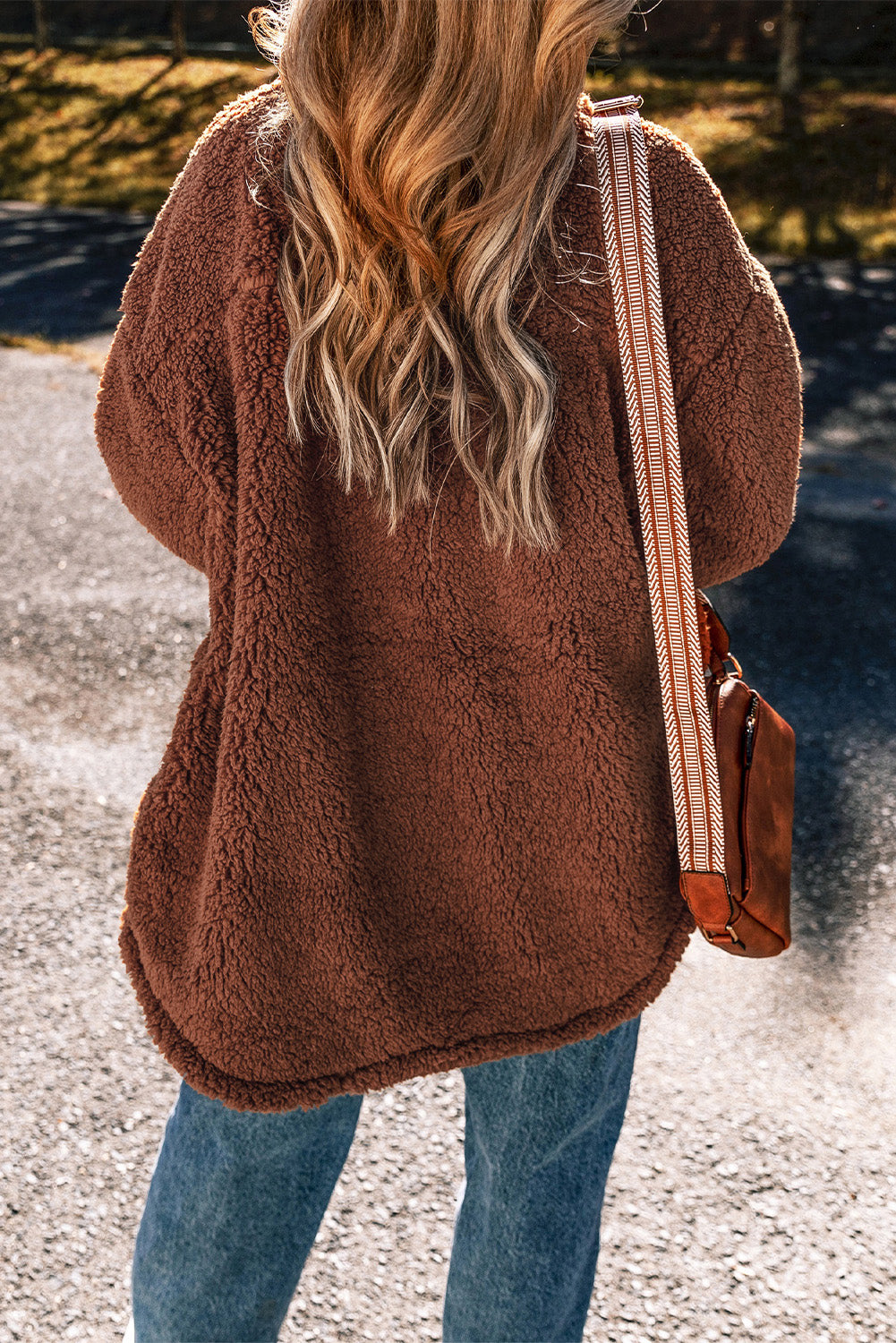 Red Clay Faux Shearling Teddy Bear Jacket-Chaelisa's New Jammies