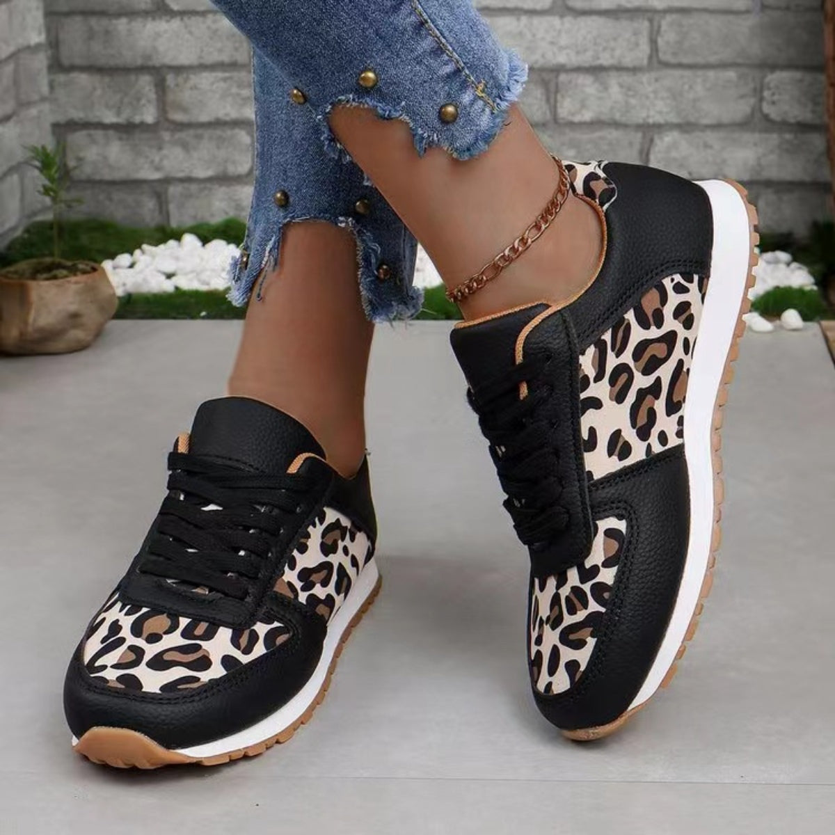 Tied Printed PU Leather Athletic-Chaelisa's New Jammies
