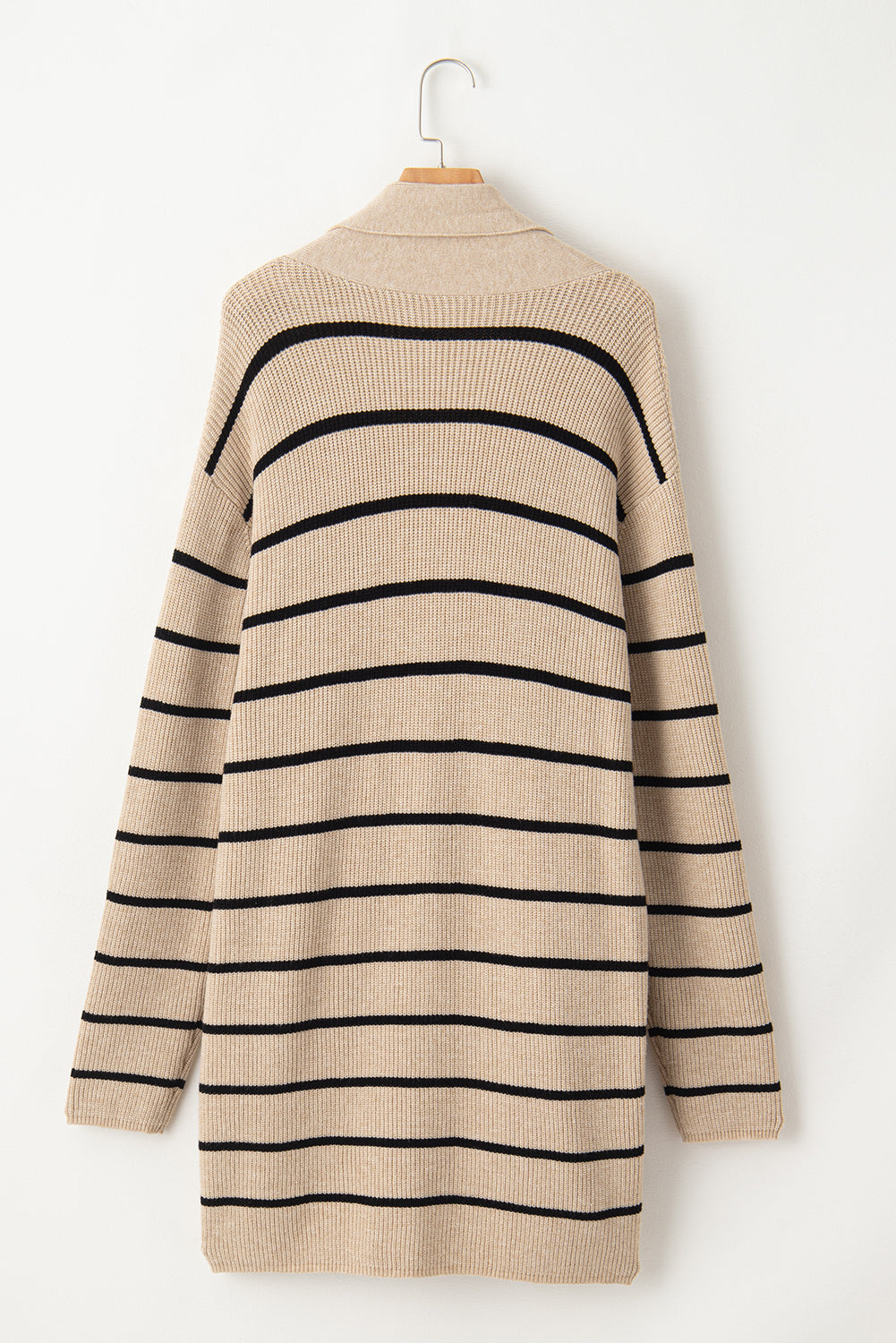 Black Stripe Side Pockets Open Front Cardigan-Chaelisa's New Jammies