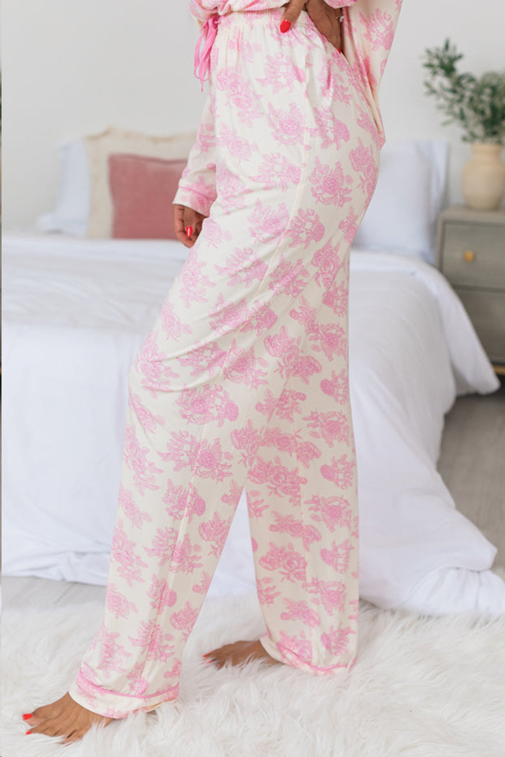 Pink Floral Long Sleeve and Pants Pajamas Set-Chaelisa's New Jammies