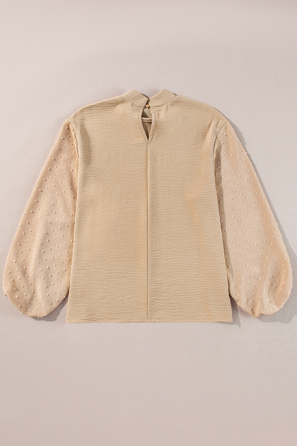 Parchment Swiss Dot Balloon Sleeve Loose Blouse-Chaelisa's New Jammies