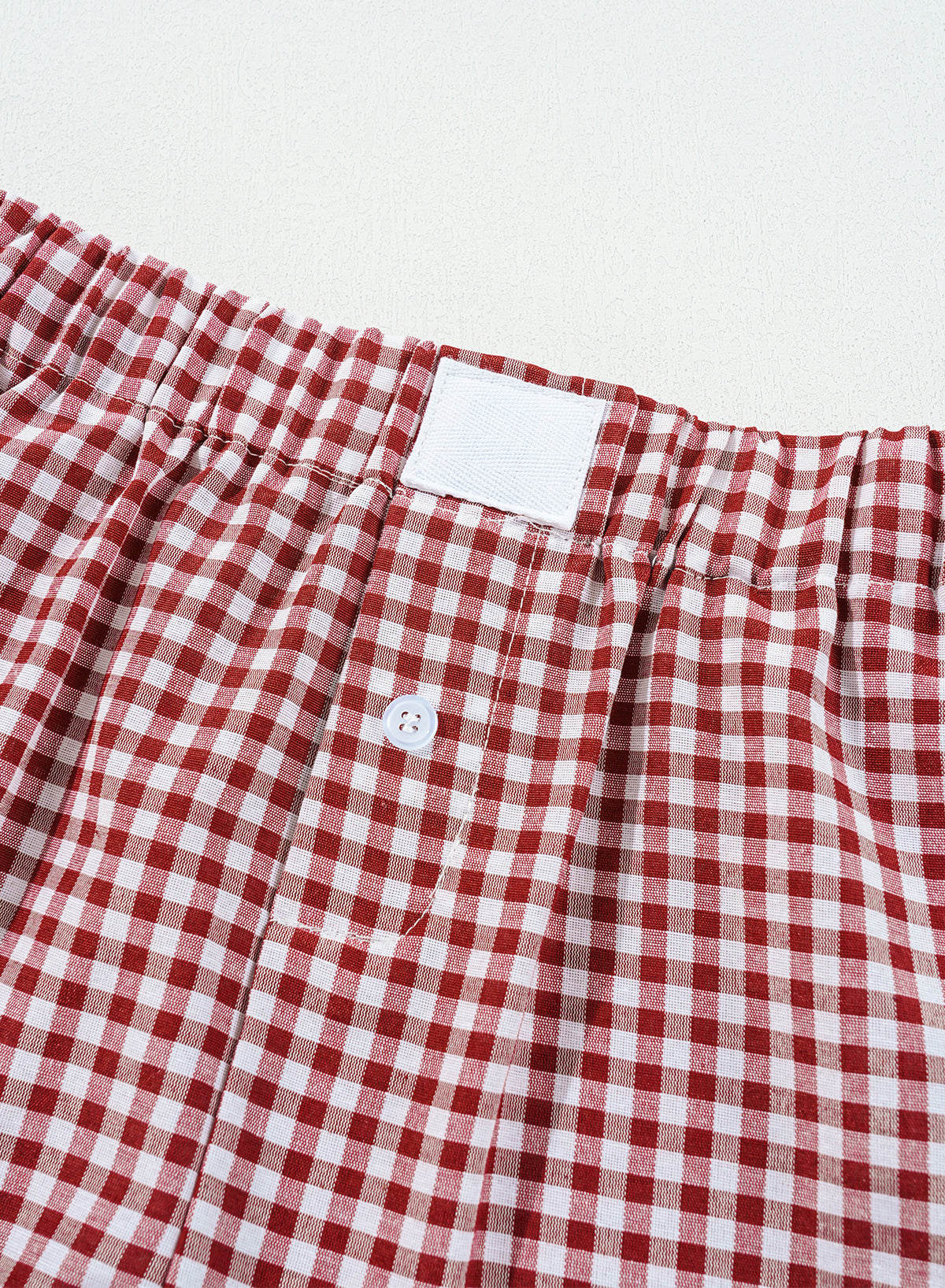Red Plaid Gingham Printed High Waist Shorts-Chaelisa's New Jammies