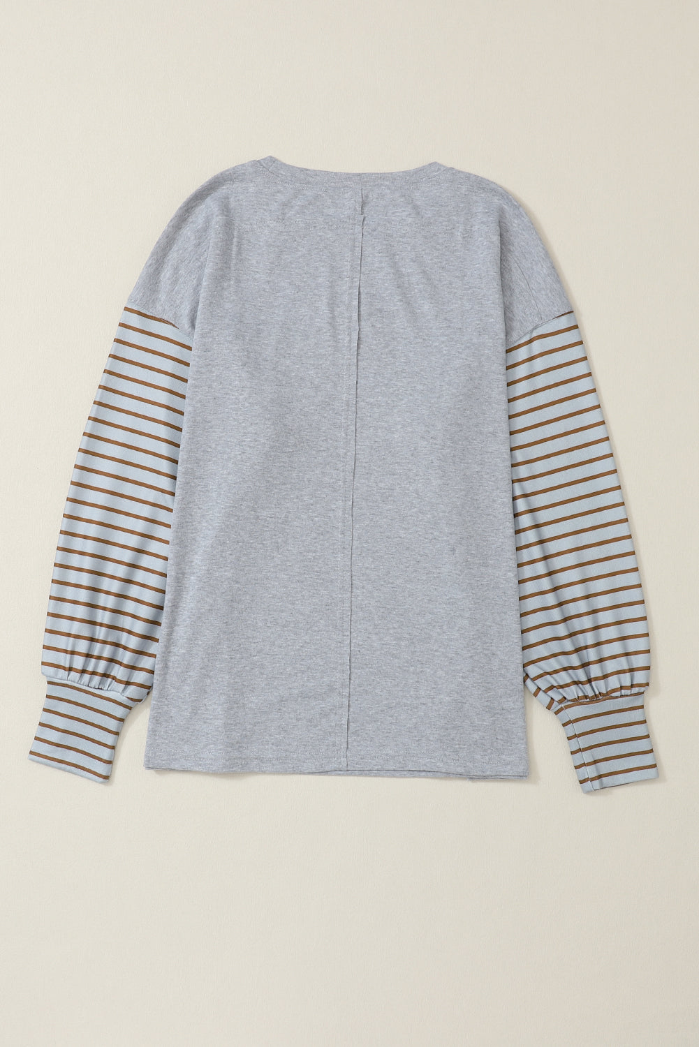 Peach Blossom Colorblock Striped Bishop Sleeve Top-Chaelisa's New Jammies