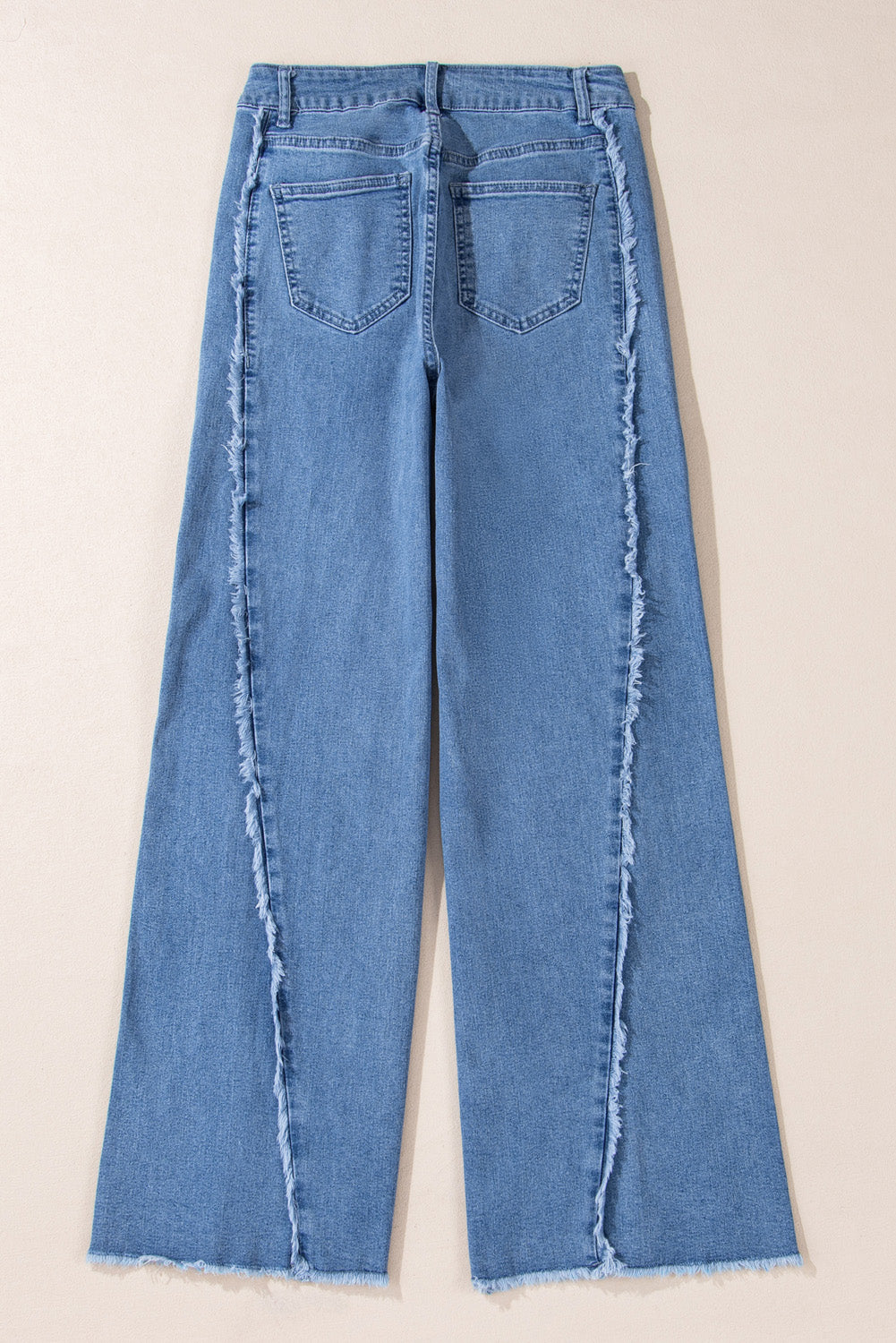 Beau Blue Vintage Stitching Raw Hem Flared Jeans-Chaelisa's New Jammies