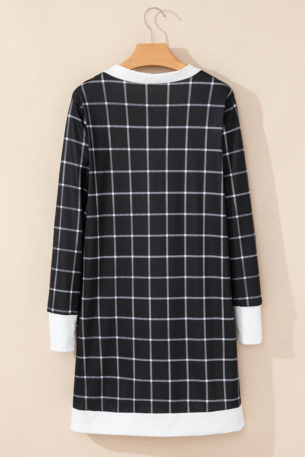 Black Plaid Colorblock Edge Open Cardigan with Pocket-Chaelisa's New Jammies