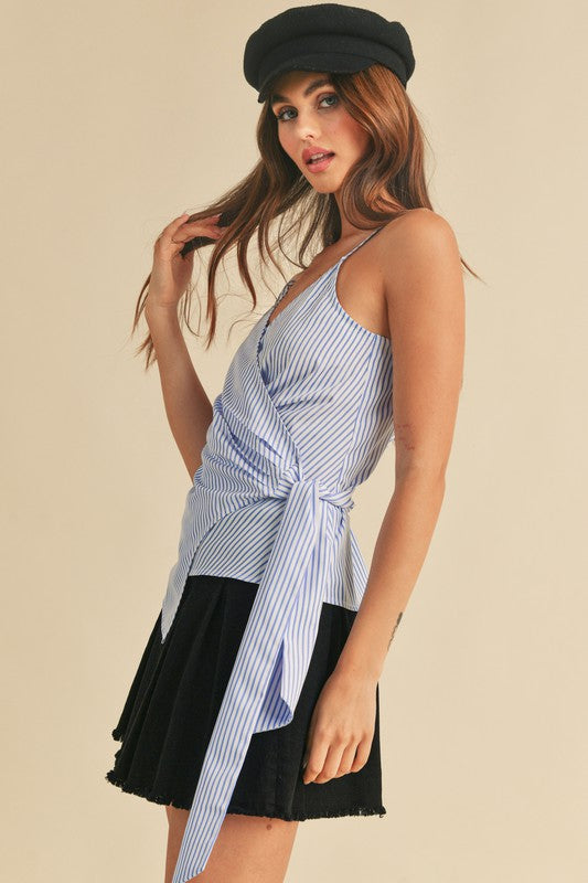 Aemi + Co Side Knotted Surplice Striped Cami-Chaelisa's New Jammies