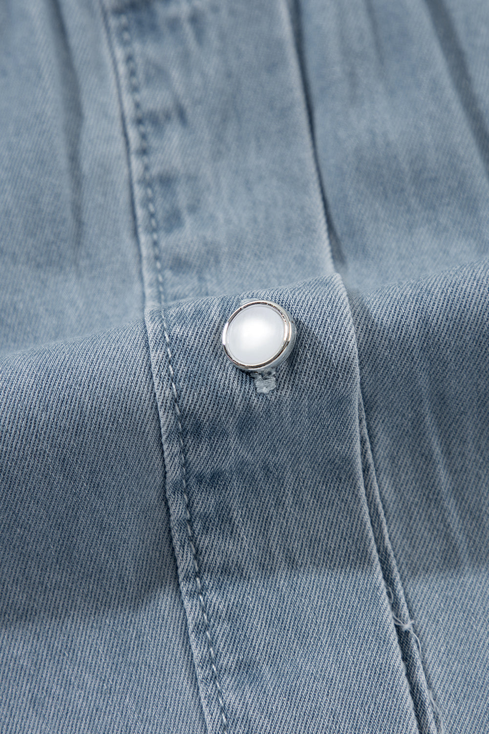 Dusk Blue Turn-down Collar Chambray Shirt-Chaelisa's New Jammies