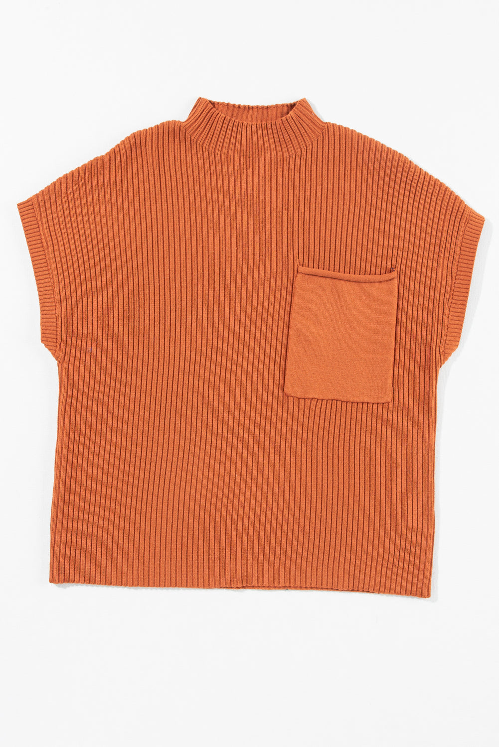 Black Patch Pocket Ribbed Knit Short Sleeve Sweater-Chaelisa's New Jammies