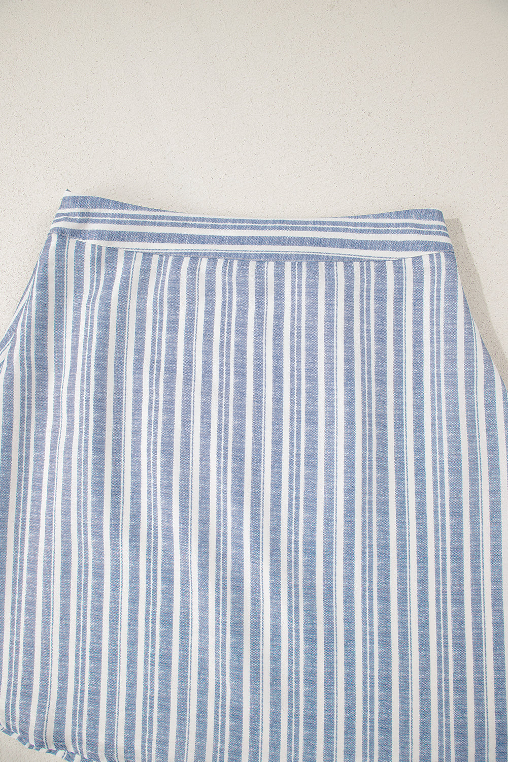 Sky Blue Stripe Buttoned Office Waistcoat Mini Skirt Set-Chaelisa's New Jammies