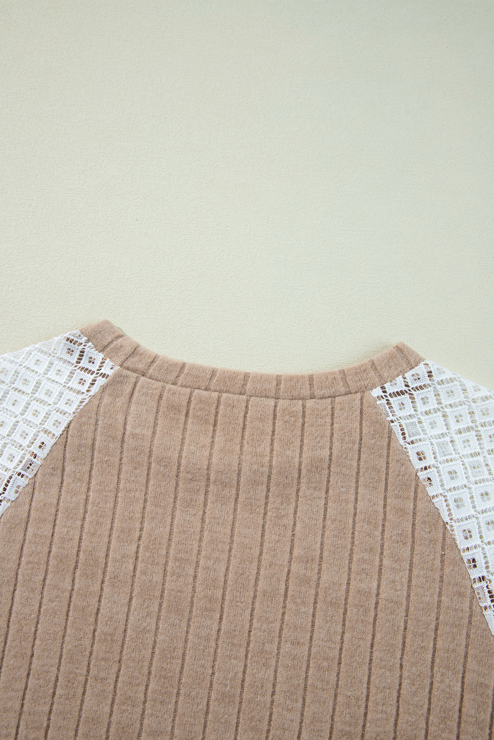 Parchment Floral Patchwork Long Sleeve Ribbed Blouse-Chaelisa's New Jammies