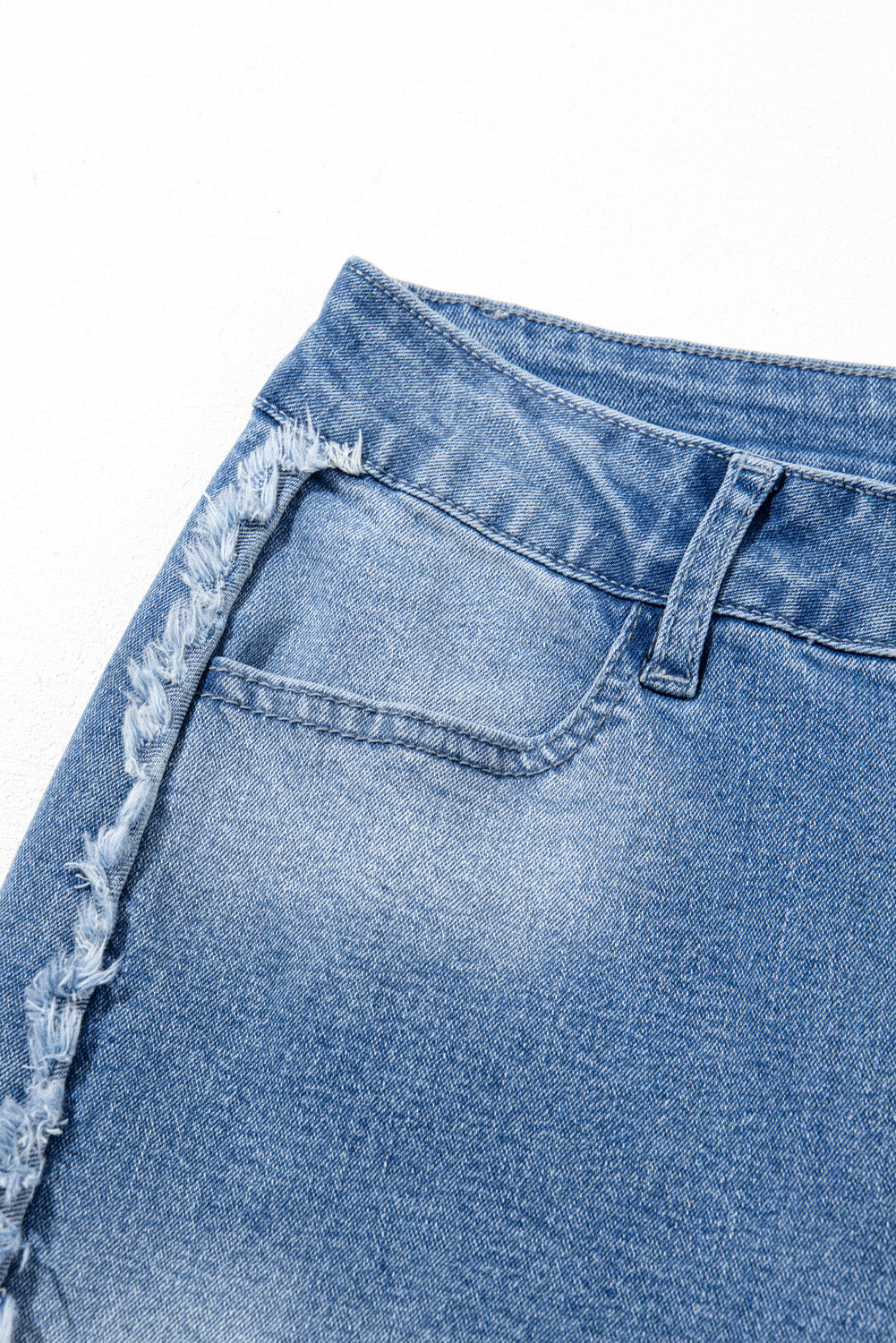 Beau Blue Vintage Stitching Raw Hem Flared Jeans-Chaelisa's New Jammies