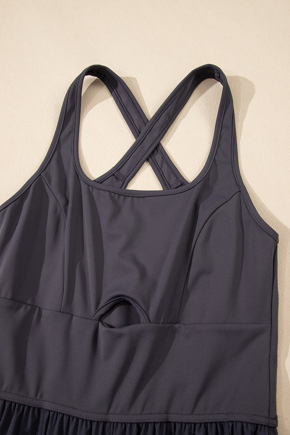 Carbon Grey Back Crossed Straps Hollow Out Jogger Jumpsuit-Chaelisa's New Jammies