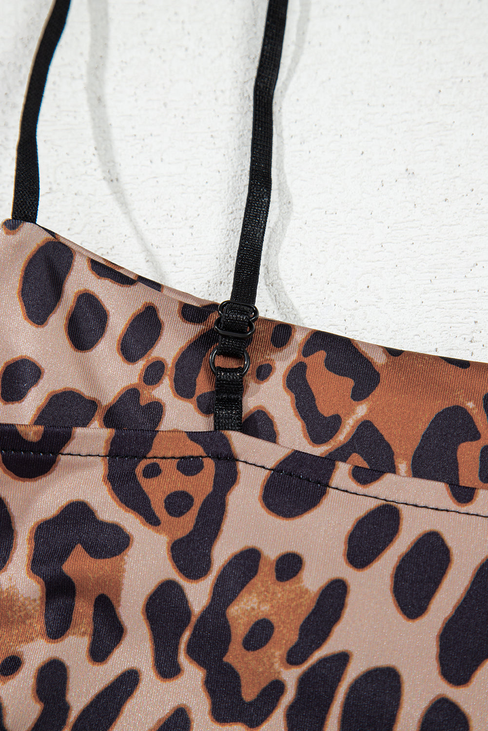 Brown Spaghetti Straps Ruched Leopard Bodysuit-Chaelisa's New Jammies