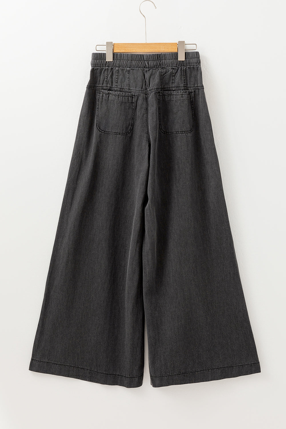 Carbon Grey Mineral Wash Button Fly Waist Wide Leg Jeans-Chaelisa's New Jammies