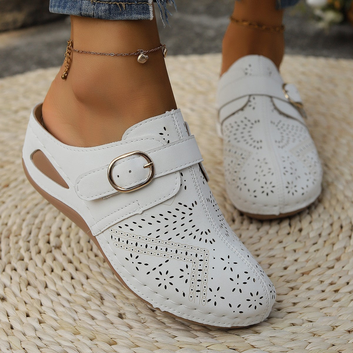Suede Round Toe Wedge Sandals-Chaelisa's New Jammies