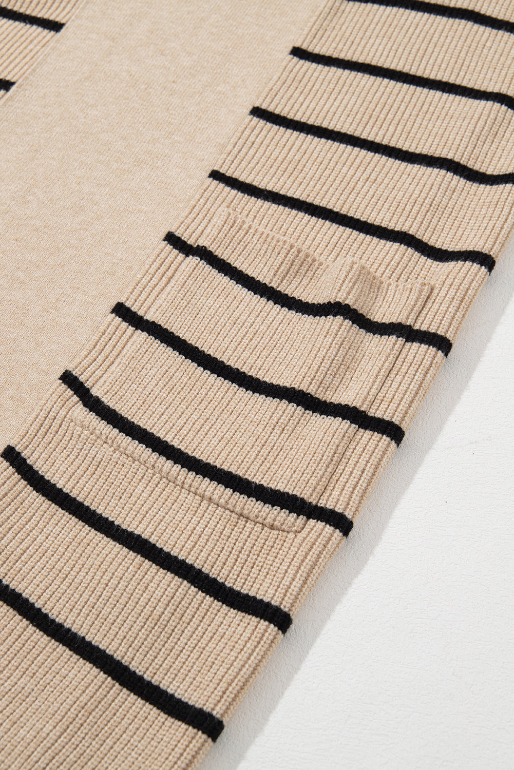 Black Stripe Side Pockets Open Front Cardigan-Chaelisa's New Jammies