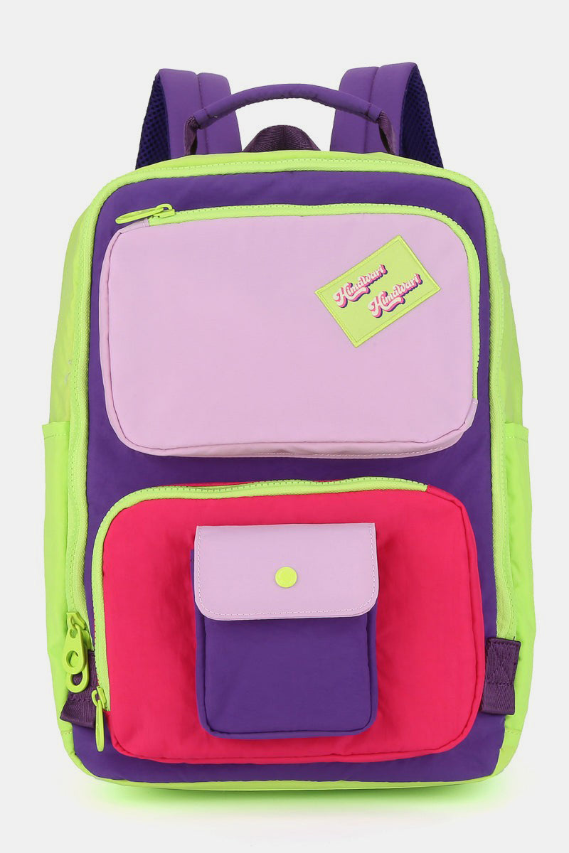 Himawari Contrast Nylon Backpack Bag with Handles-Chaelisa's New Jammies
