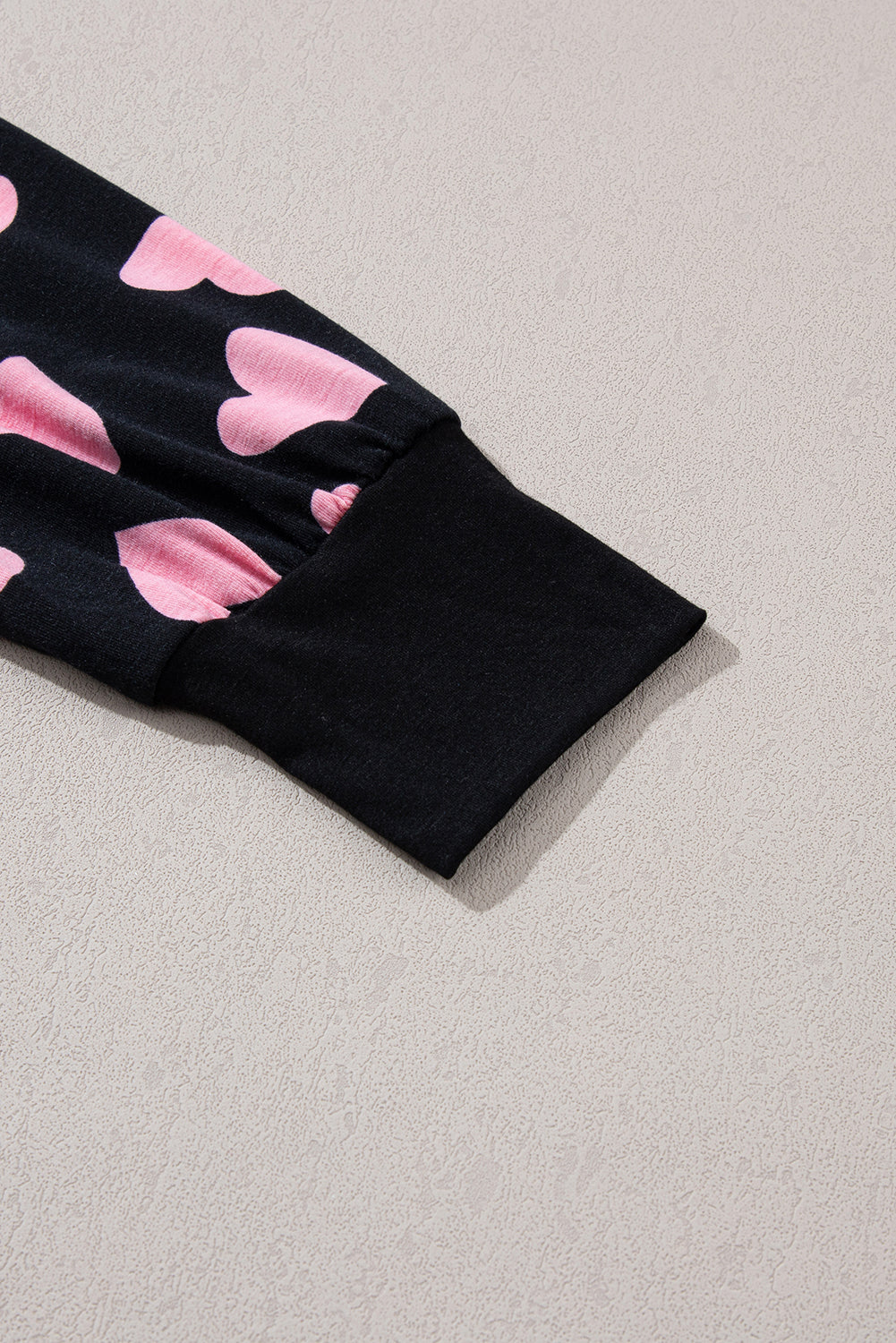 Black Valentine Heart Shape Print Long Sleeve Top Shorts Lounge Set-Chaelisa's New Jammies