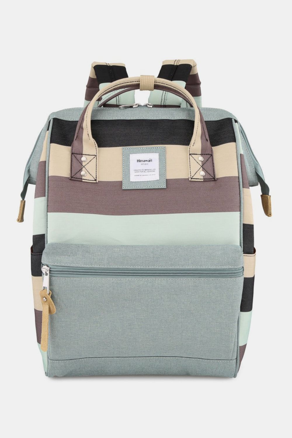 Himawari Striped Waterproof Nylon Backpack Bag with Side Pockets-Chaelisa's New Jammies