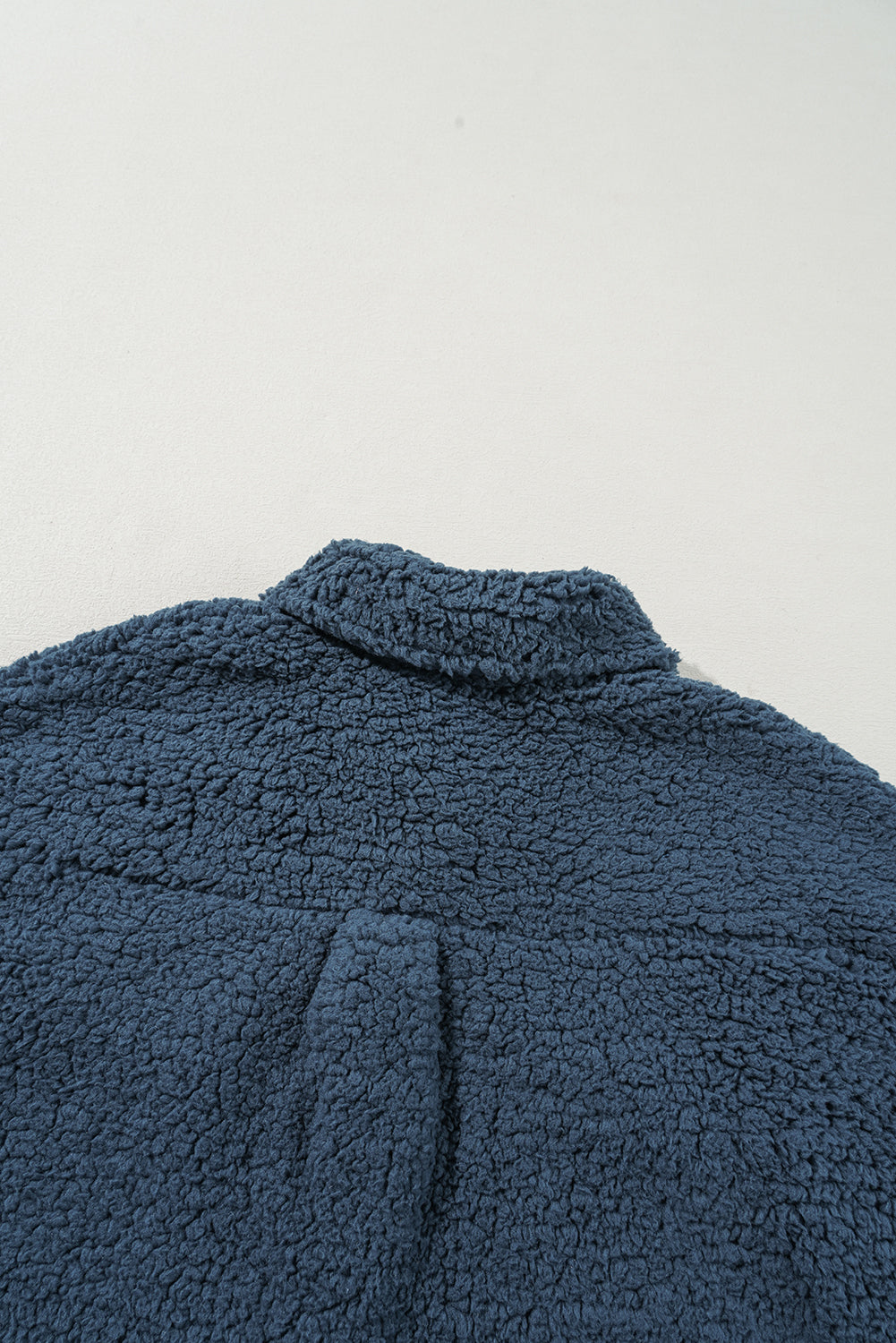 Blue Contrast Flap Pocket Single Breasted Teddy Coat-Chaelisa's New Jammies
