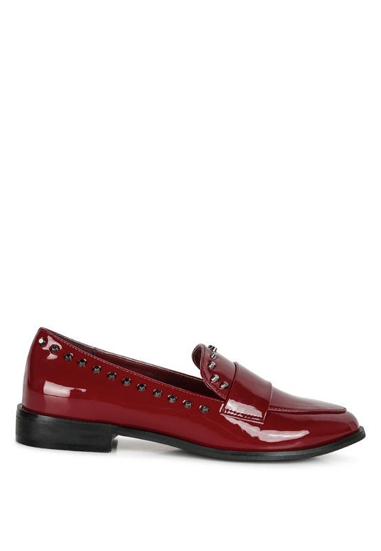 EMILIA Black Shine Forever Stud Penny Loafers - Chaelisa's New Jammies