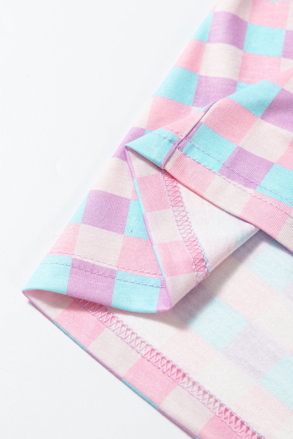 Purple Checkered Pattern Short Sleeve Pajamas Set-Chaelisa's New Jammies