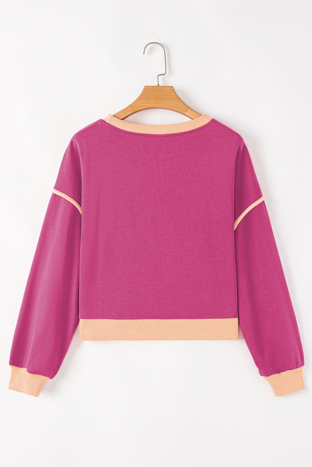 Rose Red Color Contrast Loose Pullover and Lace-up Waist Skort Set-Chaelisa's New Jammies