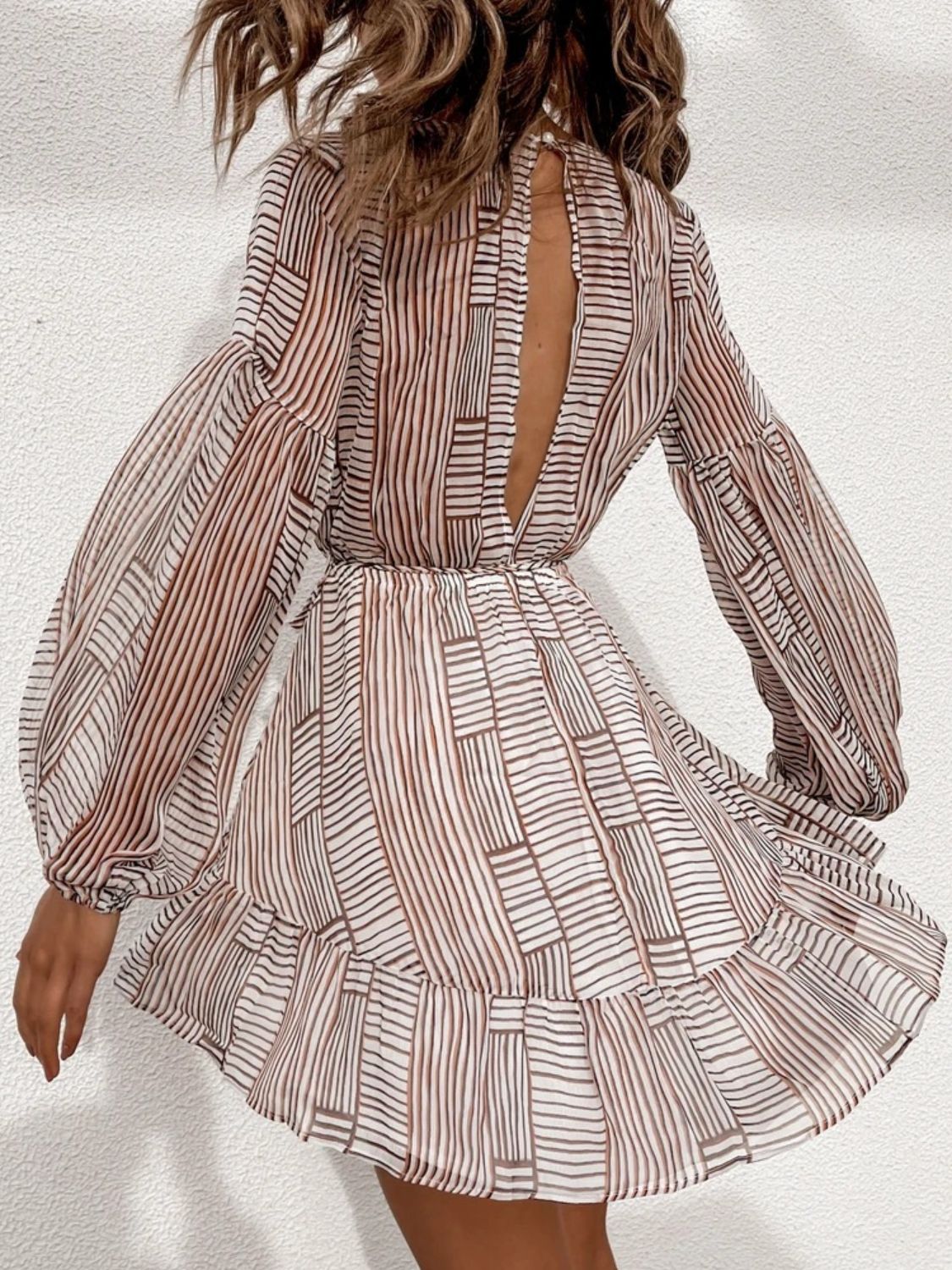 Cutout Back Surplice Long Sleeve Dress-Chaelisa's New Jammies