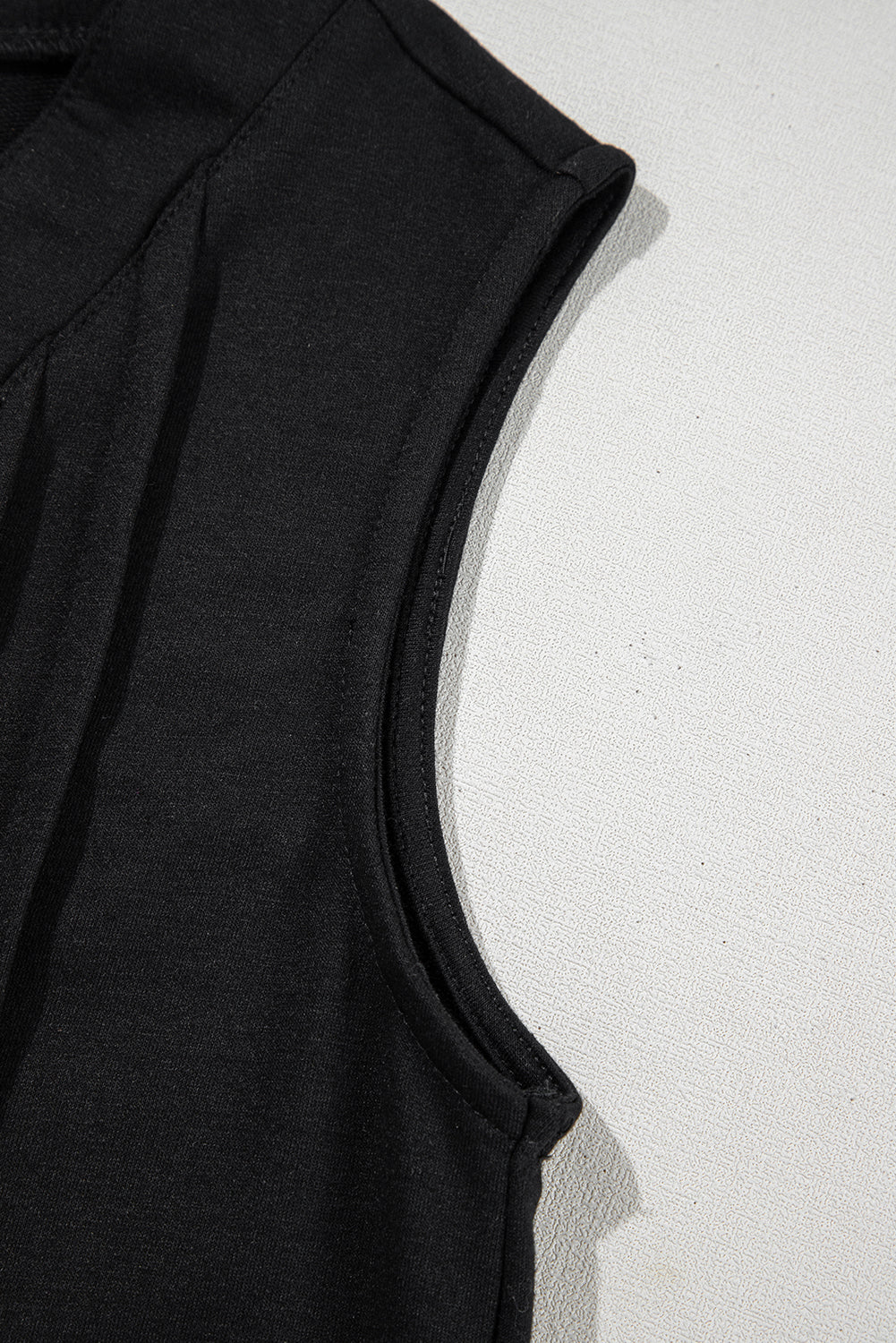 Black white Tie V Neck Pintuck Sleeveless Loose Romper-Chaelisa's New Jammies