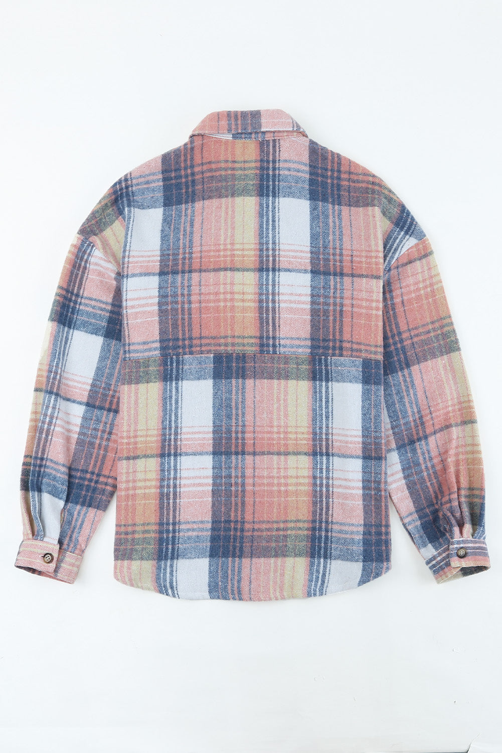 Pink & Grey Plaid Button Up Collared Flannel Shacket-Chaelisa's New Jammies