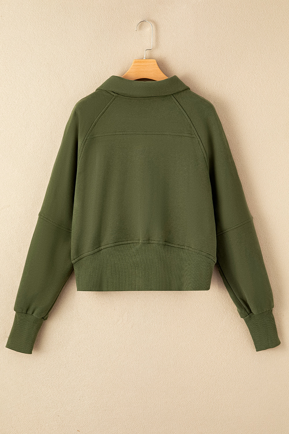 Gray Zip Up Stand Collar Ribbed Thumbhole Sleeve Sweatshirt-Chaelisa's New Jammies