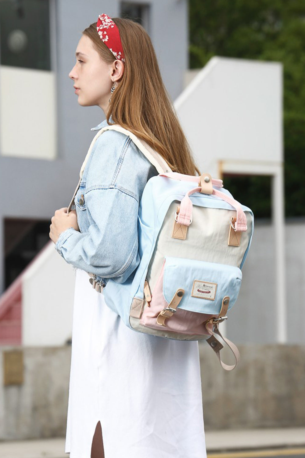Himawari Contrast Waterproof Nylon Backpack Bag-Chaelisa's New Jammies