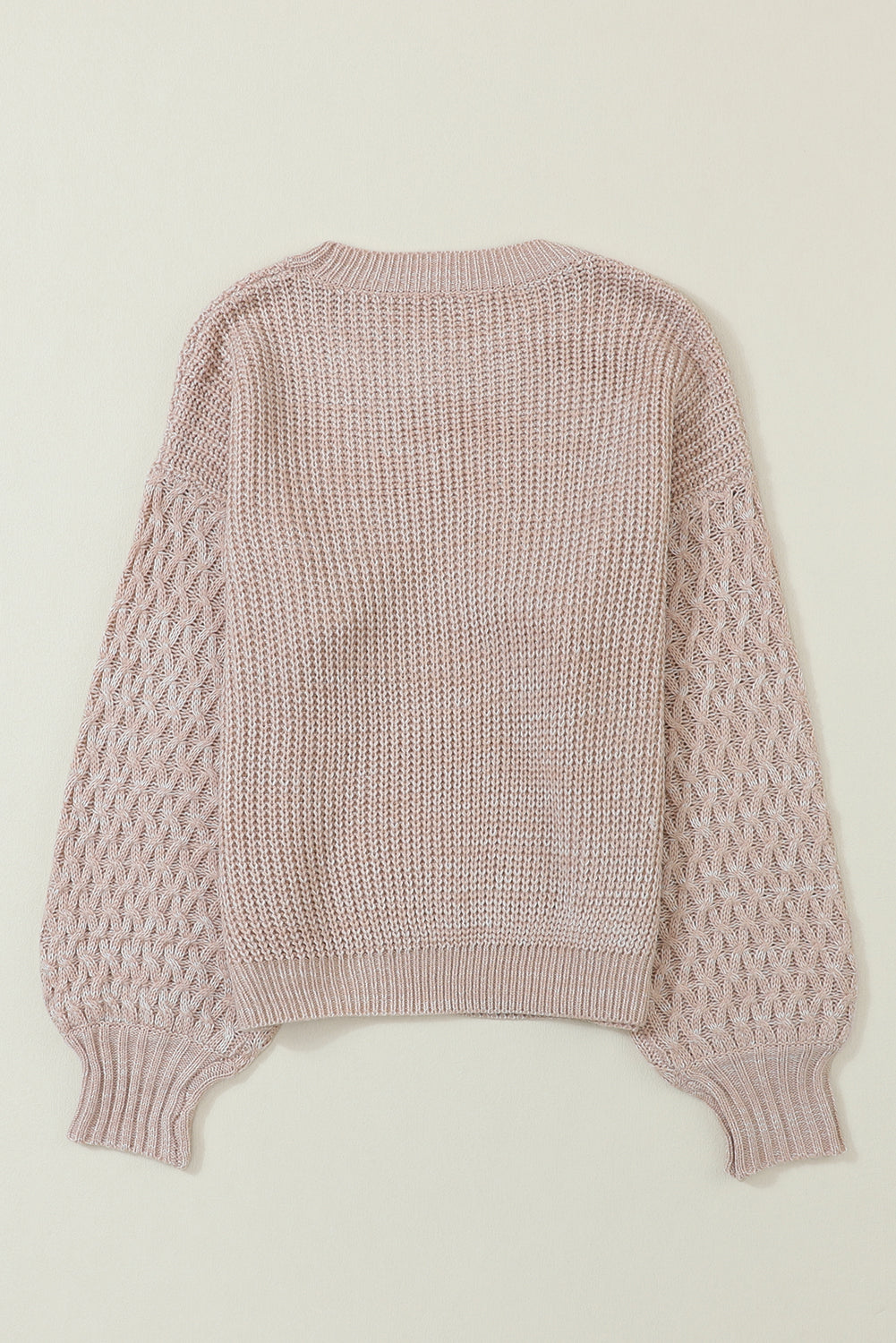 Parchment Cable Knit Sleeve Drop Shoulder Sweater-Chaelisa's New Jammies