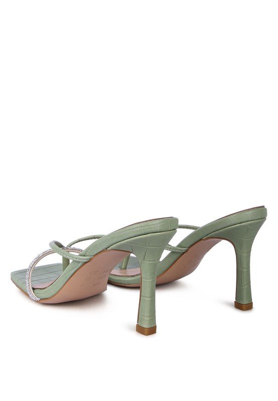 FETISH CROC RHINESTONE SLIDER SANDALS - Chaelisa's New Jammies