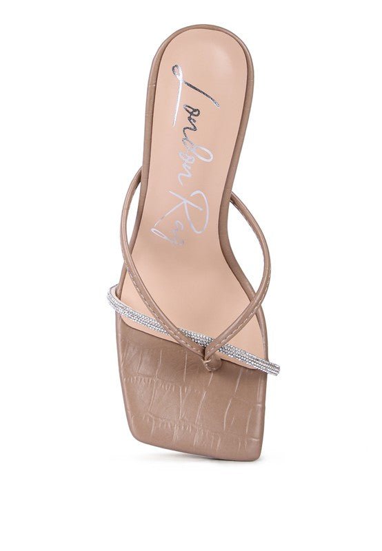 FETISH CROC RHINESTONE SLIDER SANDALS - Chaelisa's New Jammies