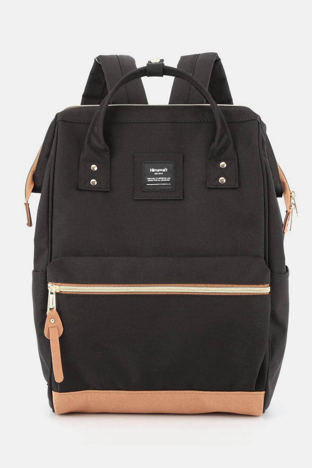 Himawari Contrast Waterproof Canvas Backpack Bag with Side Pockets-Chaelisa's New Jammies