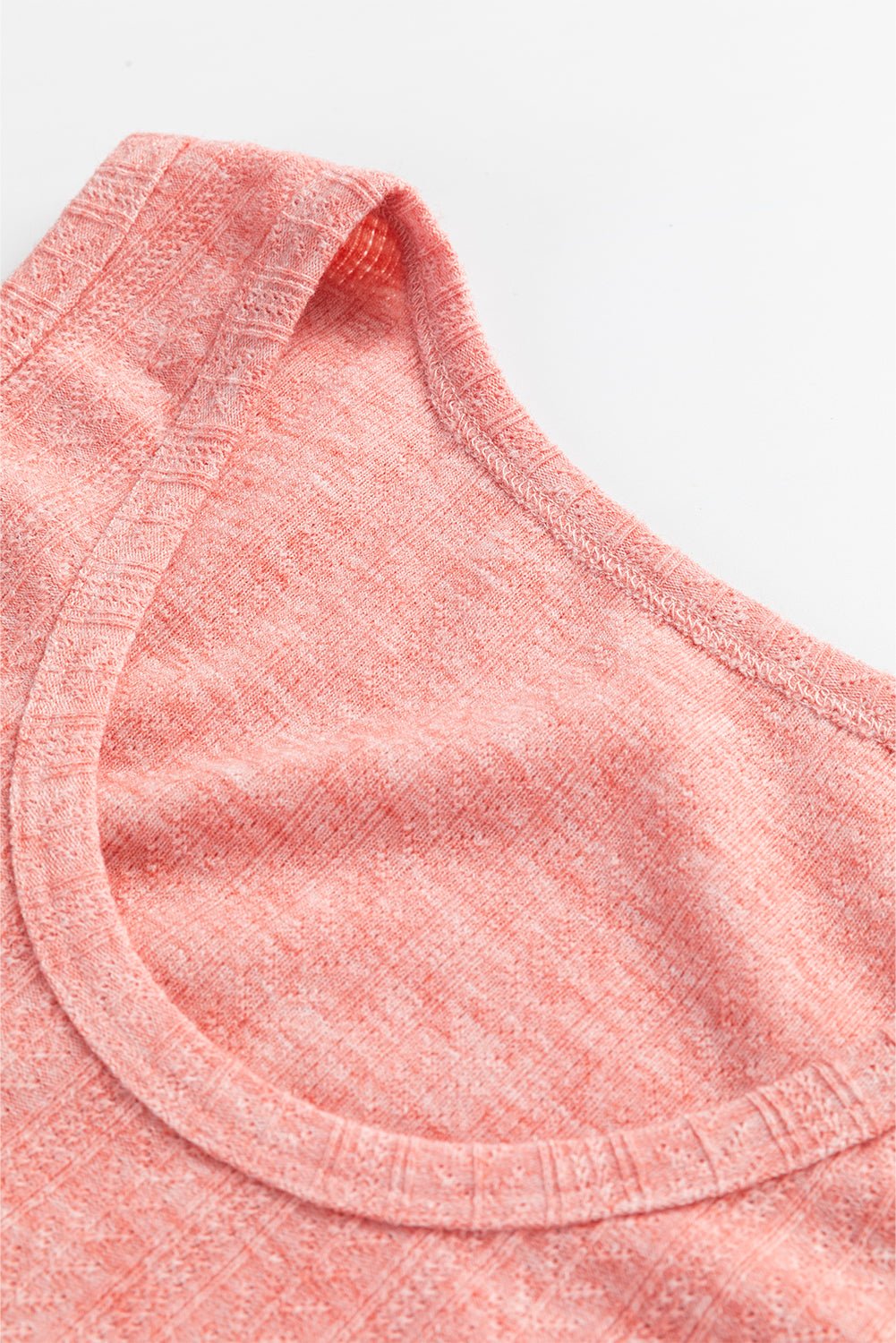 Fushia Solid Color Textured U Neck Slim Tank Top - Chaelisa's New Jammies