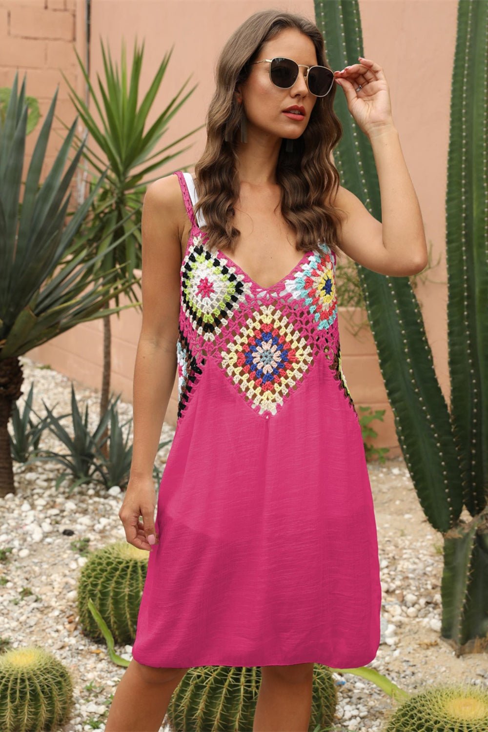 Geometric V - Neck Spaghetti Strap Cover Up Dress - Chaelisa's New Jammies