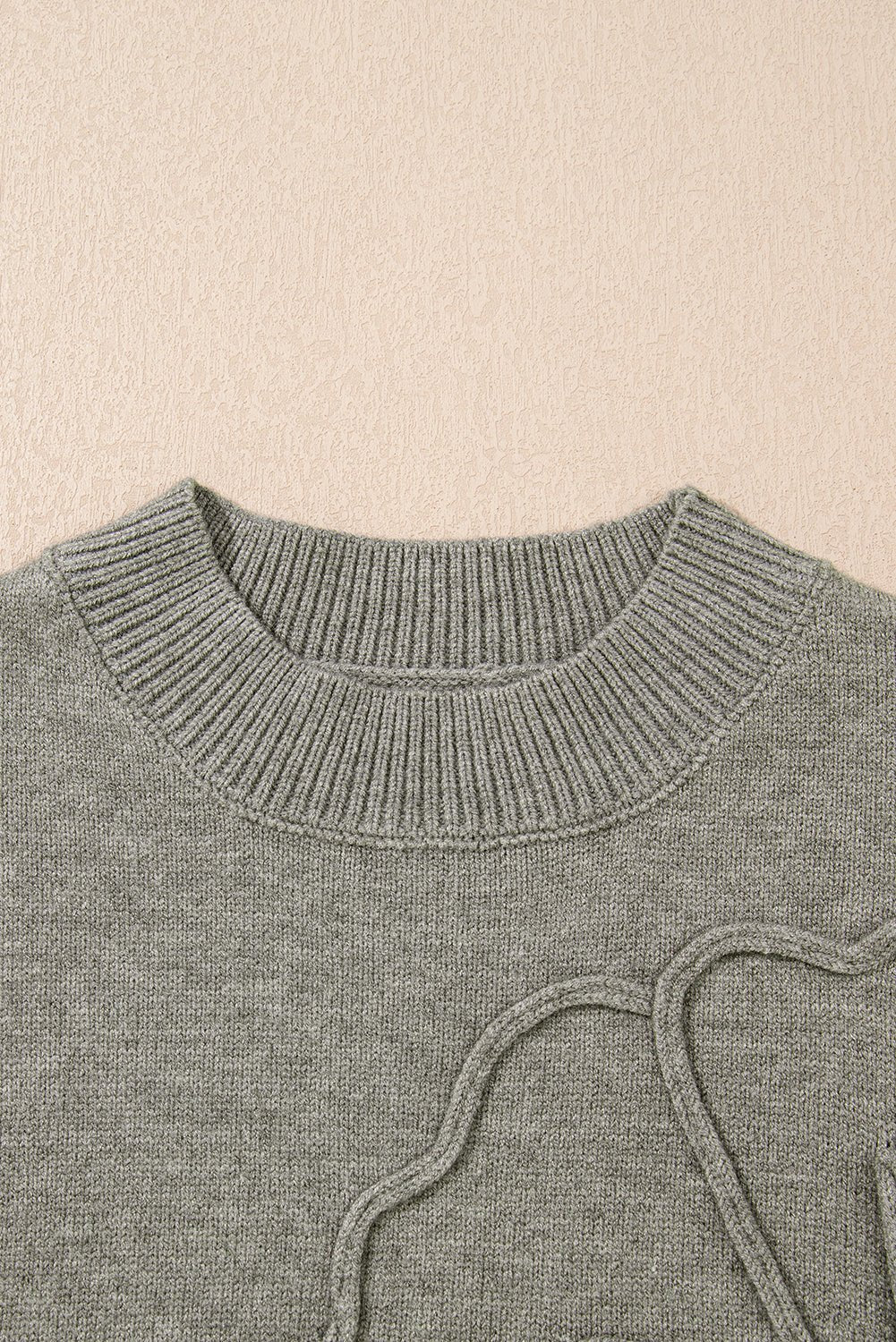 High Flower Pattern Ribbed Trim Short Sleeve Boxy Sweater - Chaelisa's New Jammies